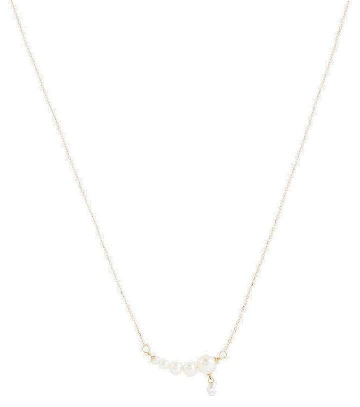 Photo: Persée Gradient 18kt gold chain necklace with diamond and pearls
