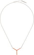 Y/Project Silver & Orange Mini Y Necklace