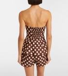 Faithfull Petro polka-dot strapless linen top