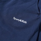 Sporty & Rich Serif Logo Sweatpants in Navy/Cream
