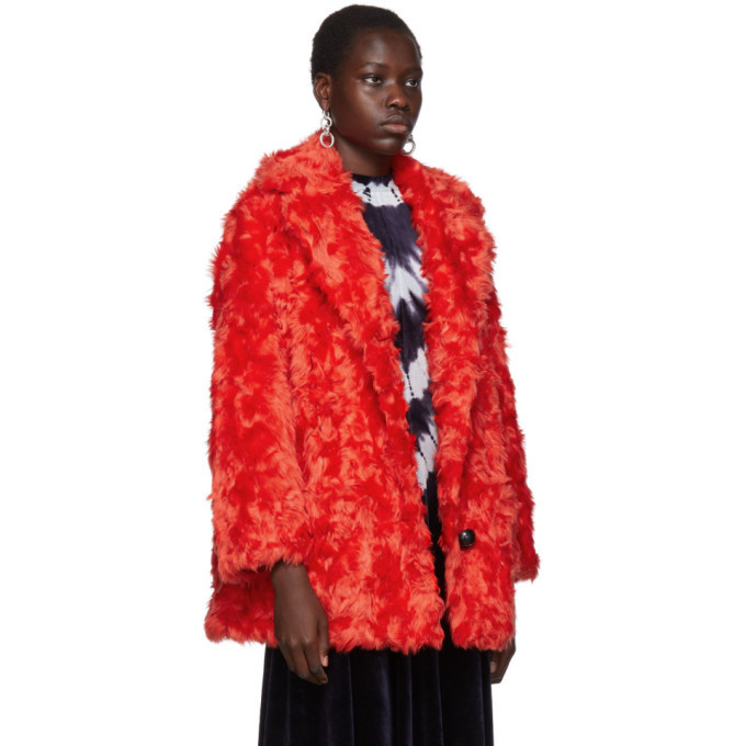 Proenza Schouler Red PSWL Faux Shearling Coat Proenza Schouler