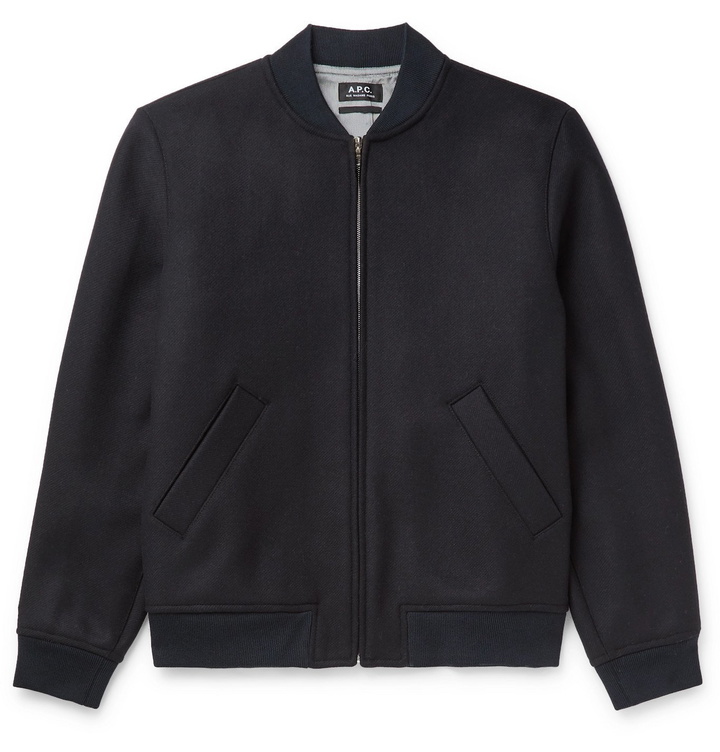 Photo: A.P.C. - Karl Wool-Blend Bomber Jacket - Blue