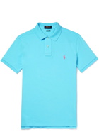 Polo Ralph Lauren - Slim-Fit Logo-Embroidered Cotton-Piqué Polo Shirt - Blue