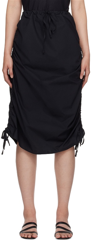 Photo: Baserange Black Pictorial Midi Skirt