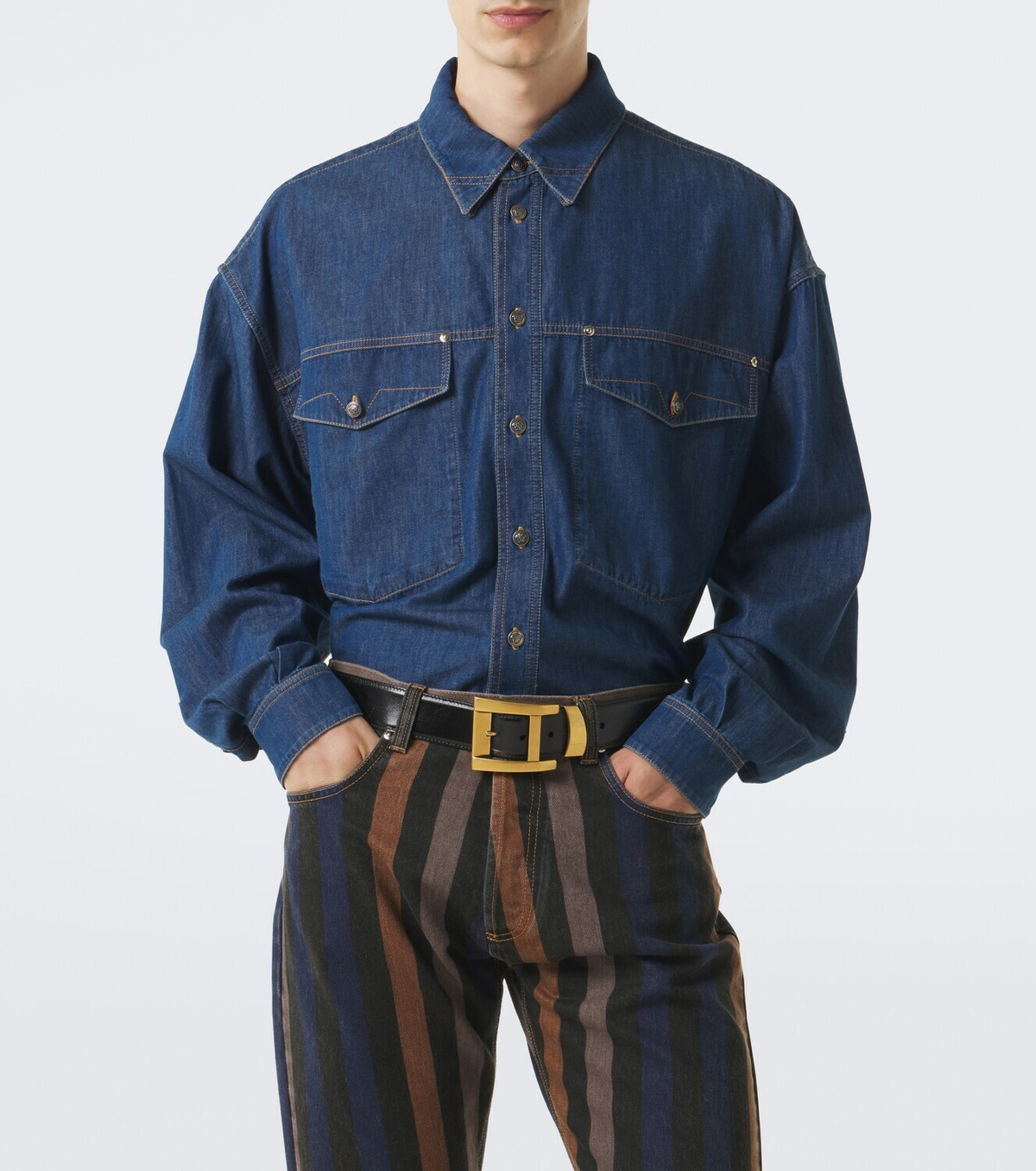 Versace Medusa denim overshirt