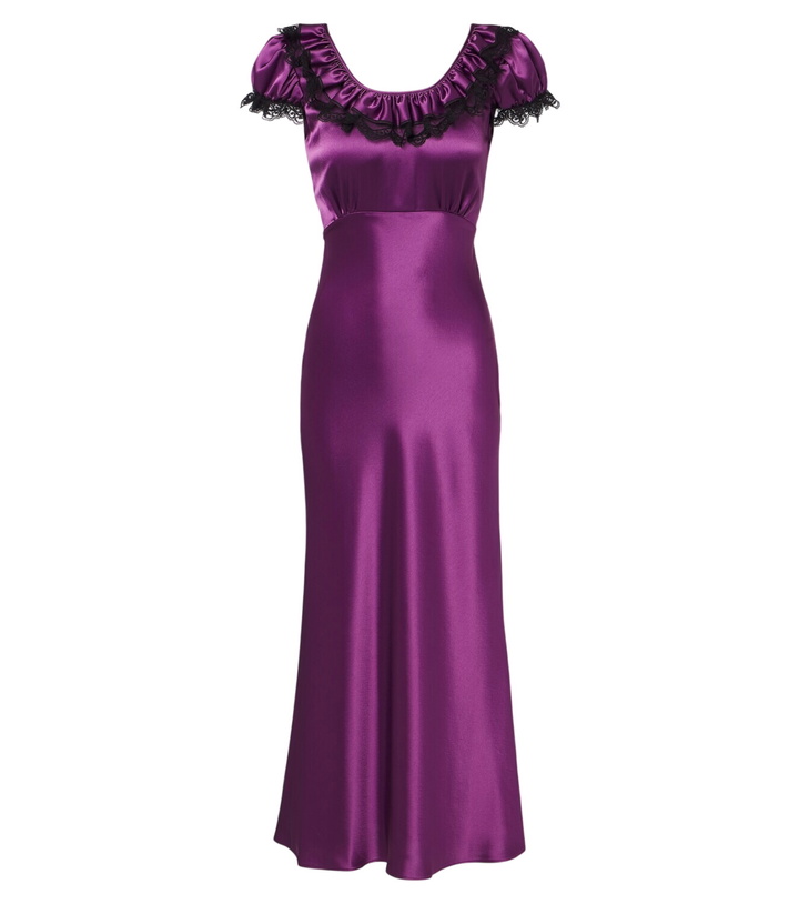 Photo: Rodarte Lace-trimmed satin maxi dress