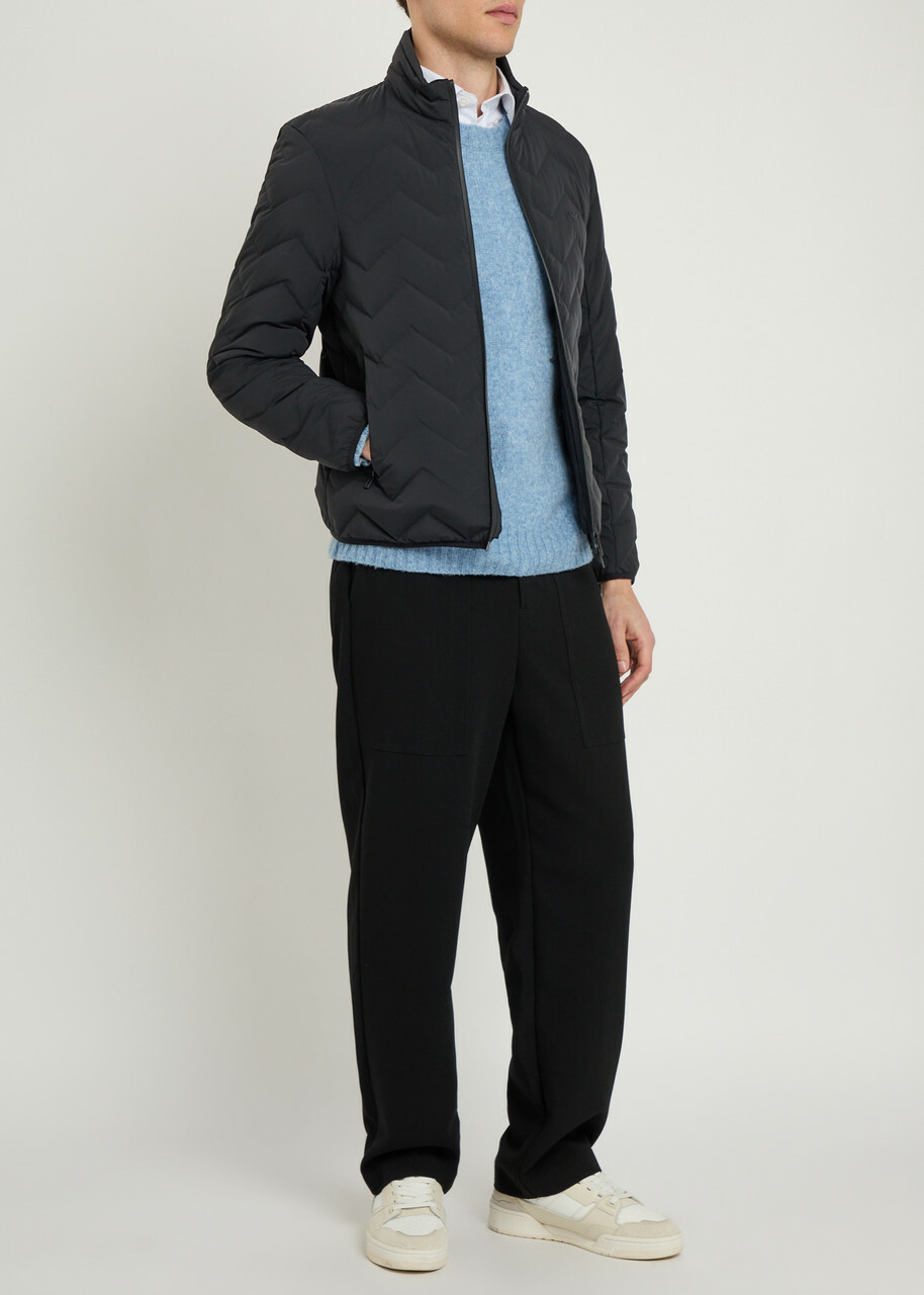 Emporio Armani Water-repellent Padded Stretch-nylon Jacket Black