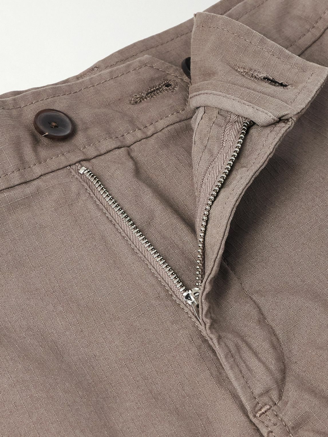 Mr P. - Edward Straight-Leg Organic Cotton-Blend Ripstop Cargo Trousers - Brown
