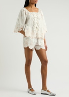 Damson Madder Lana Broderie Anglaise Cotton Shorts White