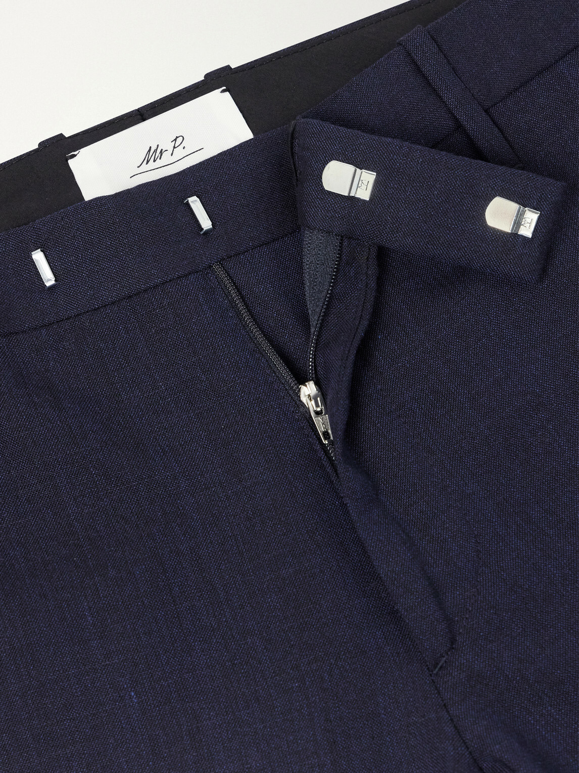 Mr P. - Straight-Leg Wool, Silk and Linen-Blend Trousers - Blue