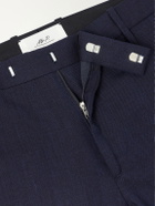 Mr P. - Straight-Leg Wool, Silk and Linen-Blend Trousers - Blue
