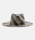 Ruslan Baginskiy Striped straw fedora
