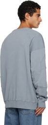 Balmain Gray Embroidered 'Balmain' Médaille Sweatshirt