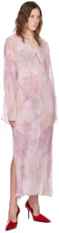 Acne Studios Pink Printed Maxi Dress