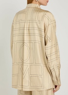 Toteme Logo-monogrammed Silk Shirt Off White