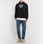 Balenciaga - Printed Fleece-Back Cotton-Blend Jersey Hoodie - Black