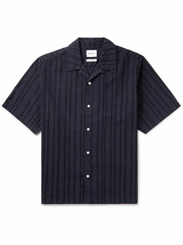 Photo: Norse Projects - Carsten Convertible-Collar Striped Cotton-Poplin Shirt - Blue