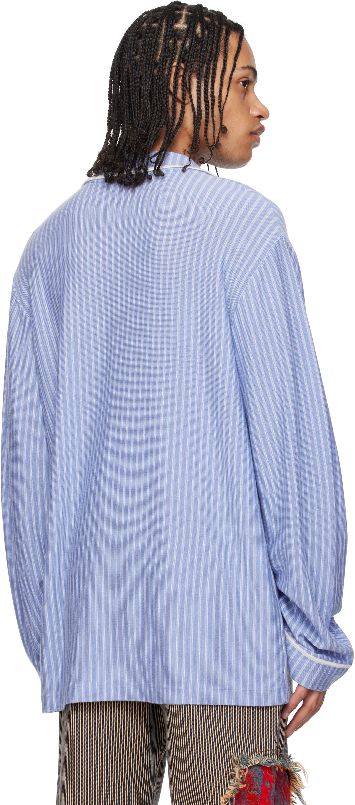 Charles Jeffrey LOVERBOY Blue Knitted Pyjama Shirt Charles Jeffrey