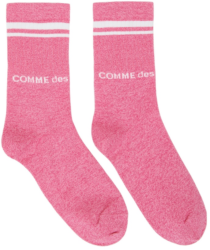 Photo: Comme des Garçons Homme Plus Pink Logo Socks