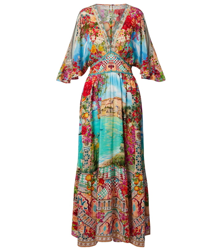 Photo: Camilla Embellished printed silk maxi dress