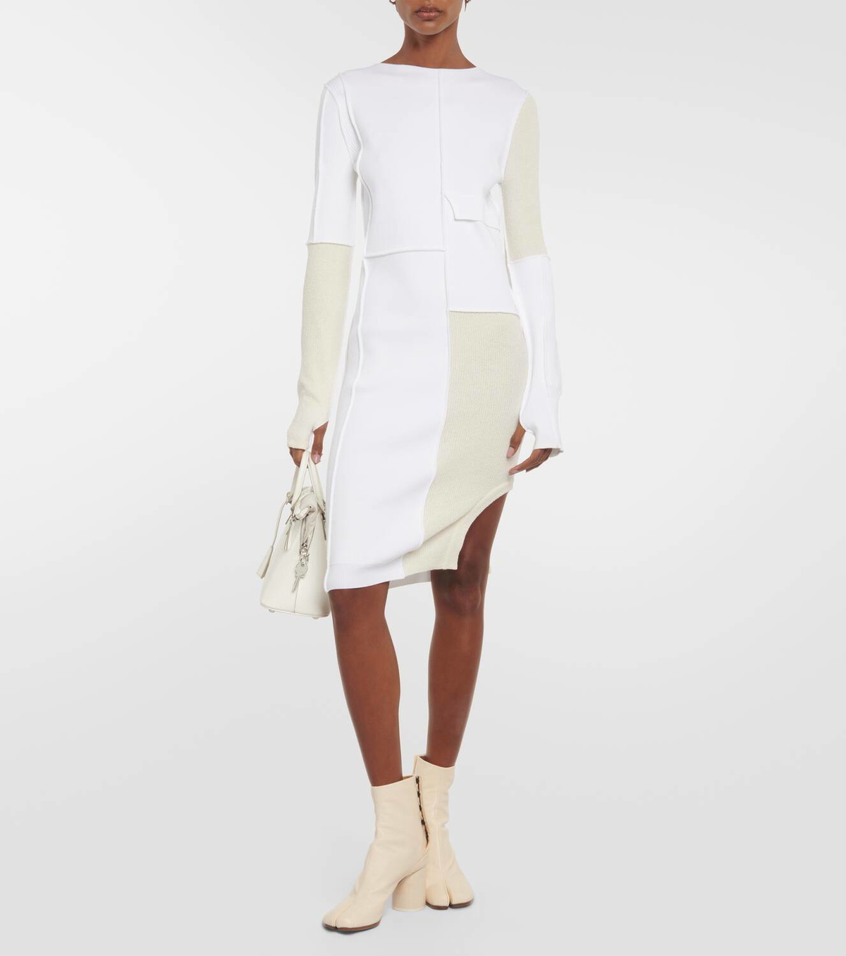 ワンピース MM6 Maison Margiela Midi dresses MM6 Maison Margiela Asymmetric Ruched Satin Midi Dress