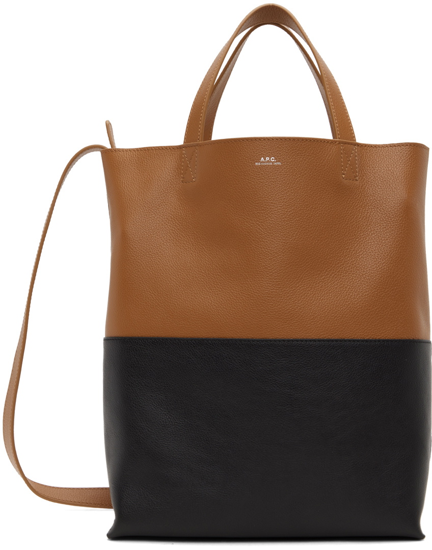 A.P.C. Brown & Black Maiko Medium Shopper Tote A.P.C.