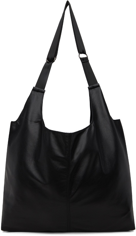 Photo: ATTACHMENT Black Synthetic Leather Shopping Tote