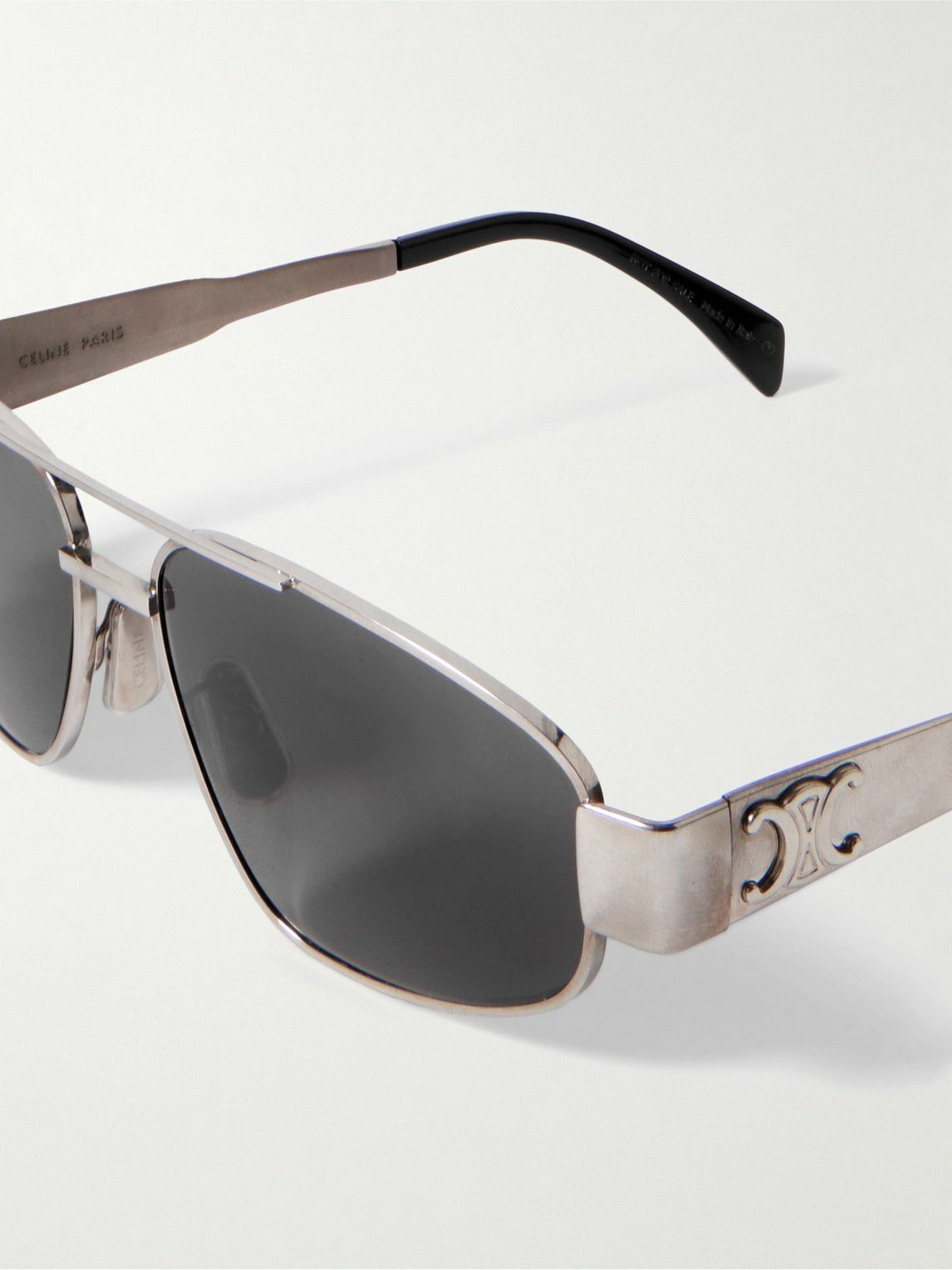 CELINE - Aviator-Style Silver-Tone Sunglasses
