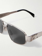 CELINE - Aviator-Style Silver-Tone Sunglasses