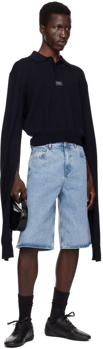 Coperni Blue Washed Denim Shorts