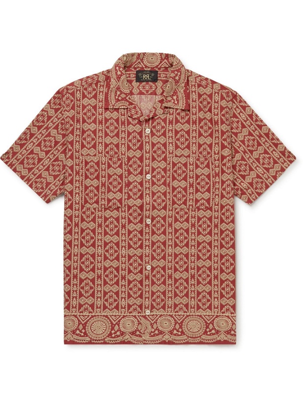 Photo: RRL - Convertible-Collar Printed Cotton and Linen-Blend Shirt - Red
