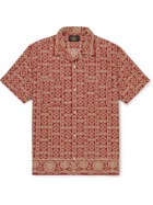 RRL - Convertible-Collar Printed Cotton and Linen-Blend Shirt - Red