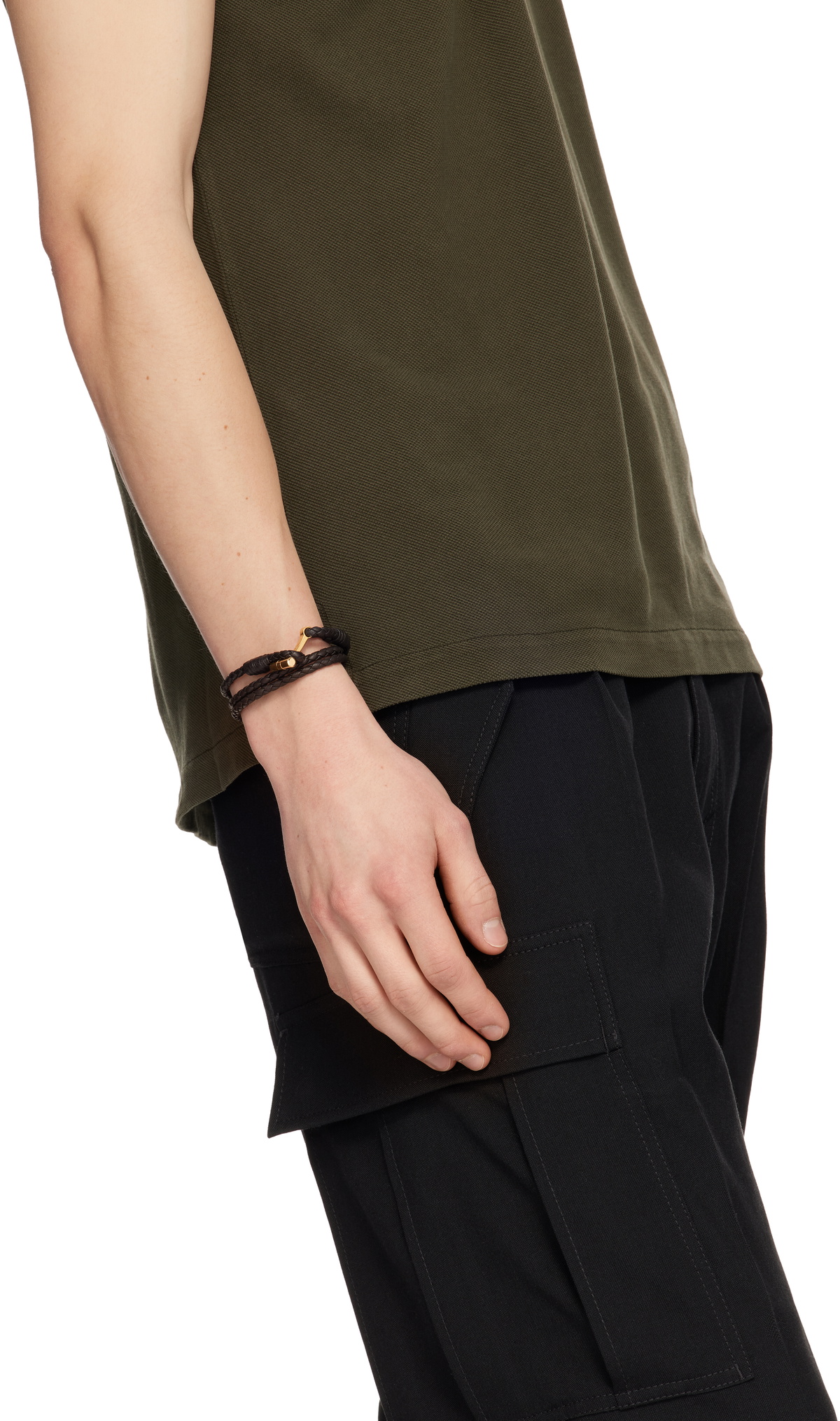 TOM FORD Braided Leather T Bracelet