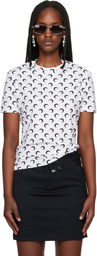 Marine Serre White Moon Printed Jersey Short Sleeves Crewneck T-shirt
