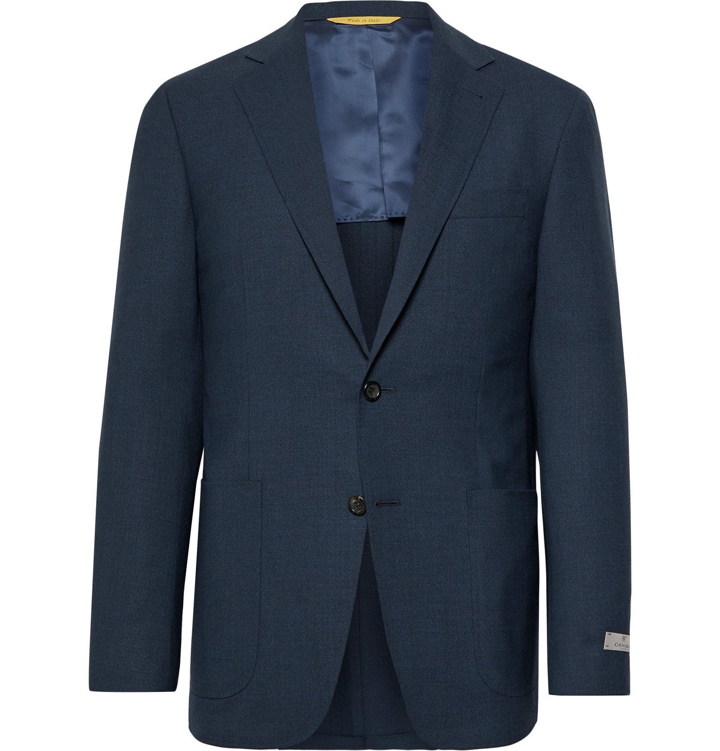 Photo: Canali - Storm-Blue Kei Slim-Fit Unstructured Wool Suit Jacket - Blue