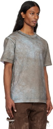 Charlie Constantinou Blue & Brown Screen-Printed T-shirt
