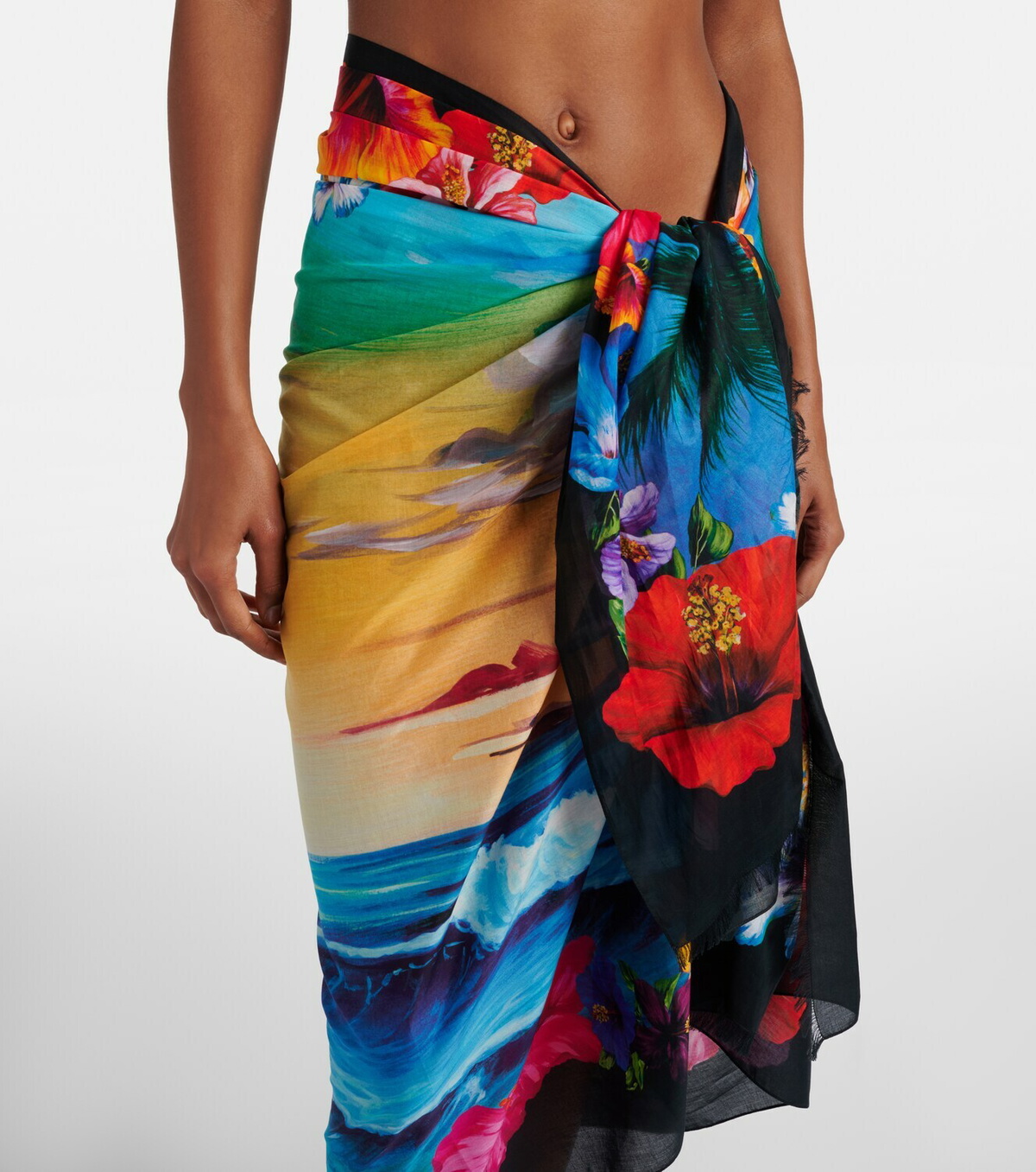 Dolce&Gabbana Floral cotton beach cover-up