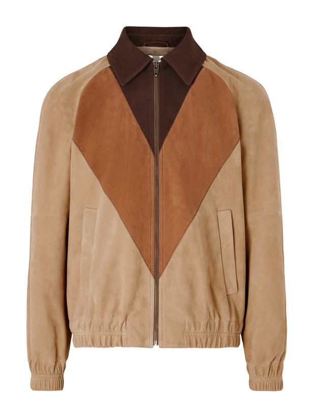 Photo: Valentino Garavani - Panelled Suede Jacket - Brown