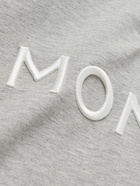 Moncler - Logo-Embroidered Cotton-Jersey Hoodie - Gray