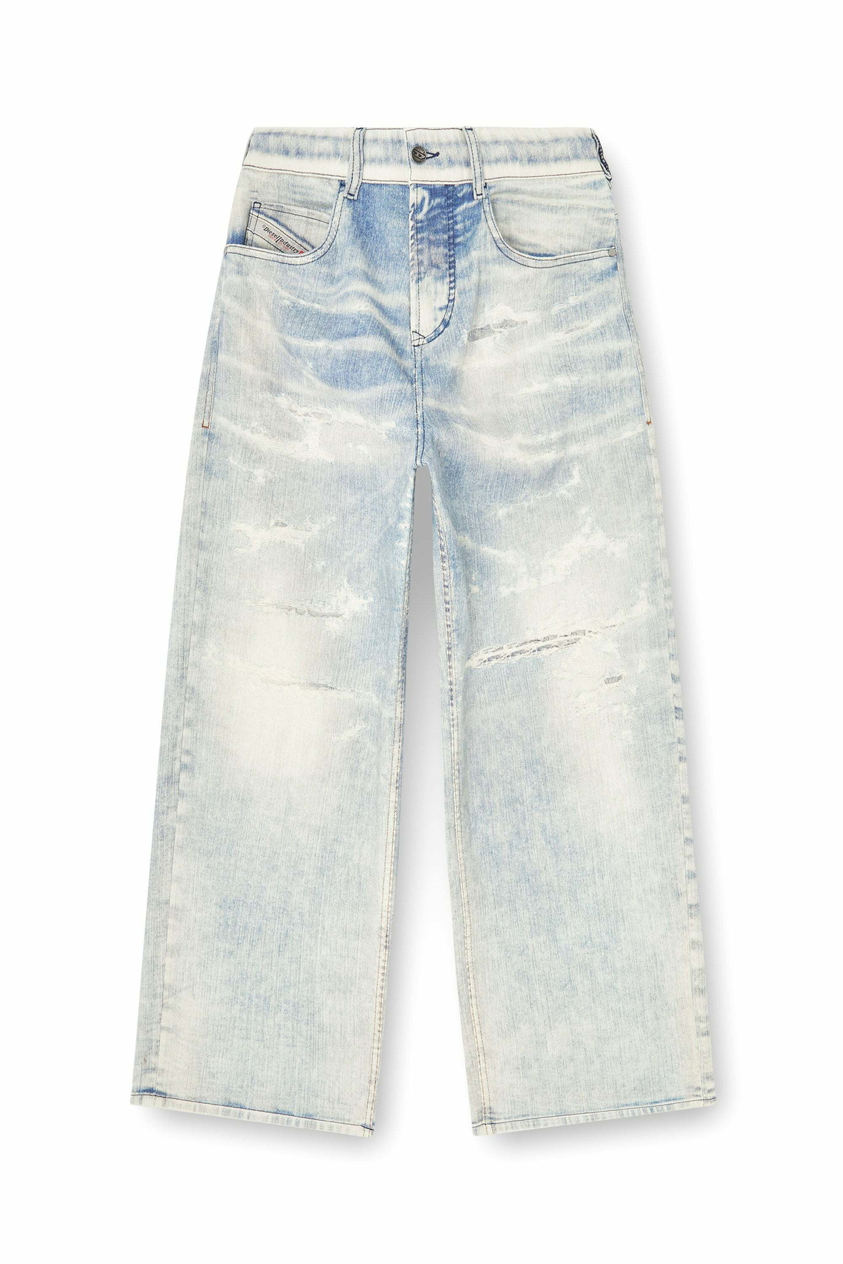 Diesel Relaxed Regular Waist 2097 D-Enim-M Joggjeans, Light blue, Zip fly