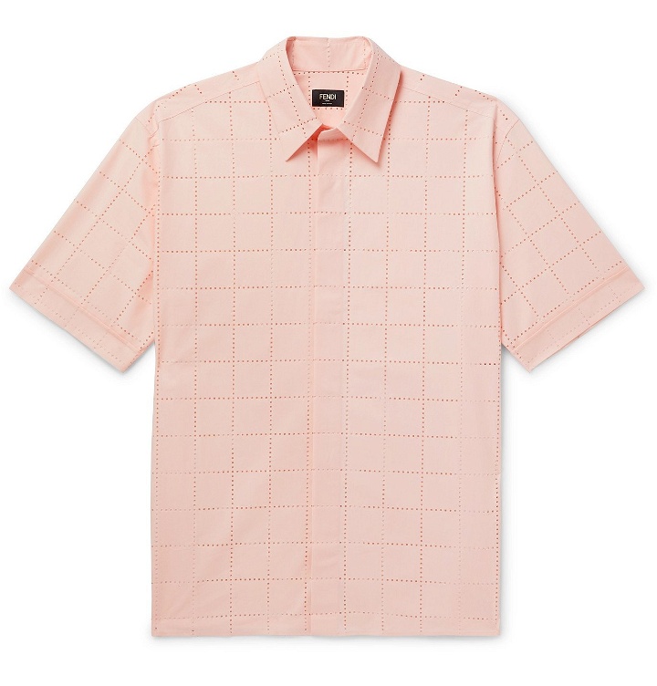 Photo: Fendi - Perforated Cotton Shirt - Pink