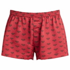 SKIMS Men's Sateen Sleep Boxers in Red Heart Halfdrop
