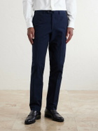 De Petrillo - Straight-Leg Cotton-Seersucker Suit Trousers - Blue
