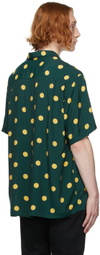 WACKO MARIA Green Polka Dot 'Guilty Parties' Short Sleeve Shirt