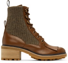 Chloé Brown Calfskin Franne Sock Ankle Boots