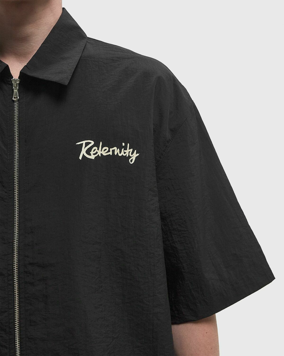 Reternity LUMÉVO NYLON ZIP SHIRT Black Mens Shortsleefe