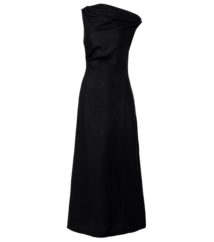 Photo: Faithfull Sius asymmetric linen midi dress