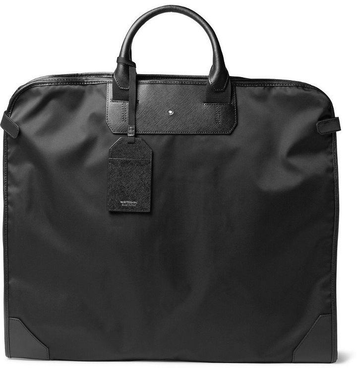 Photo: Montblanc - Sartorial Cross-Grain Leather-Trimmed Shell Garment Bag - Men - Black