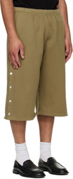 Les Tien Khaki Part Snap Shorts
