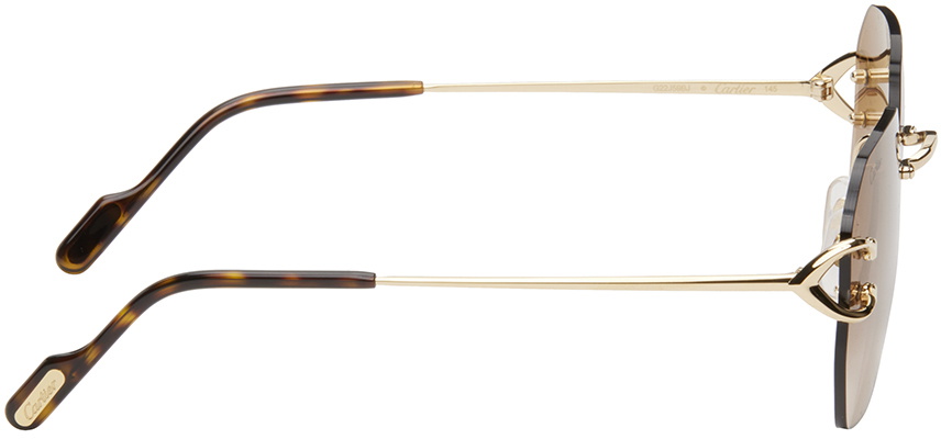 【Cartier】ゴールド Signature C メタル スクエアメガネ Signature C de Cartier square sunglasses in gold - Cartier
